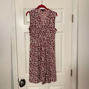 Banana Republic | Red and White Floral Wrap Dress | Size M